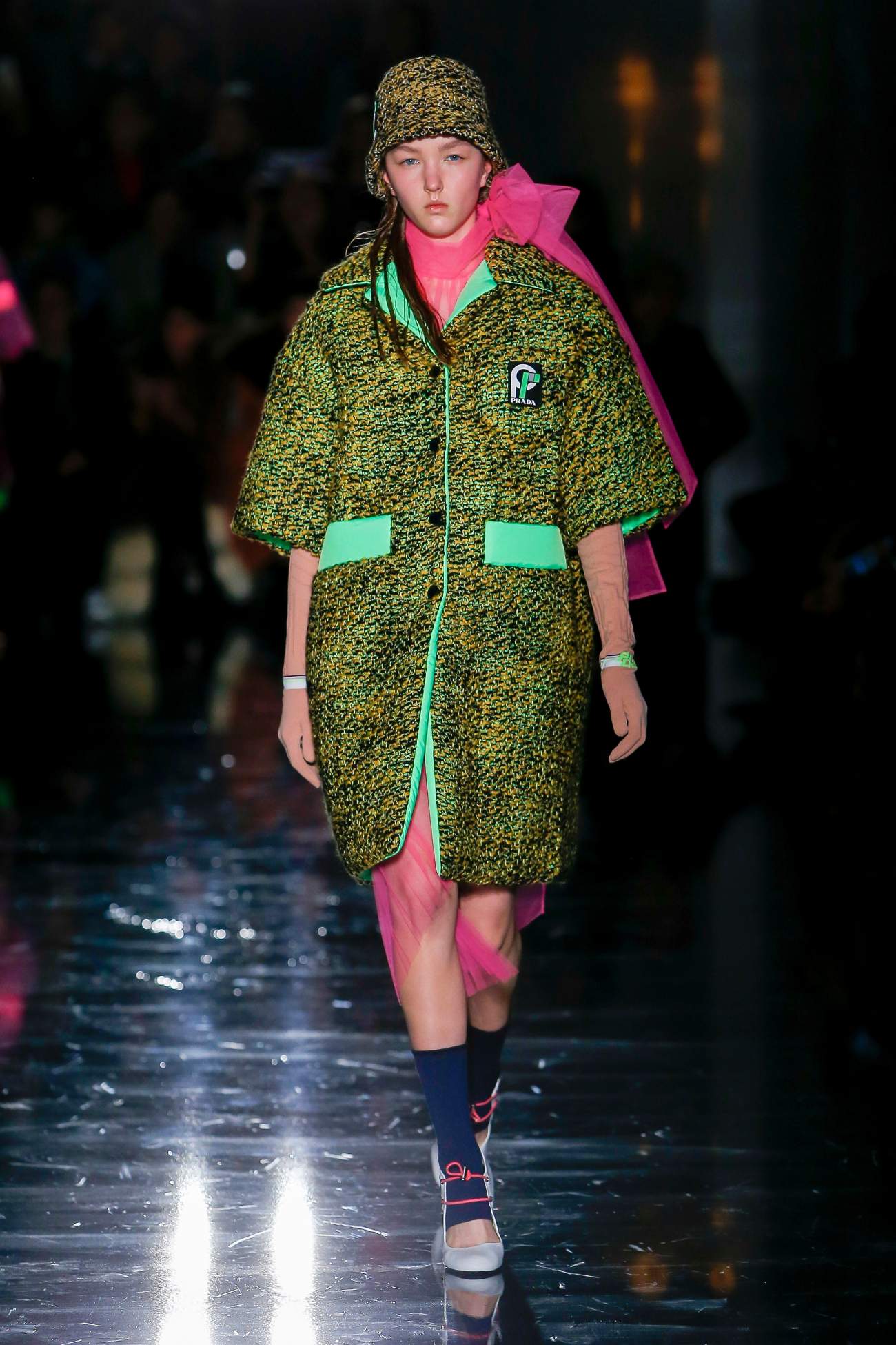 prada neon green dress Green Prada Dress Prada Satin Mini Dress In Green Lyst